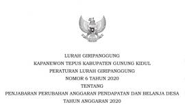 Peraturan Lurah Giripanggung Nomor 6 tahun 2020